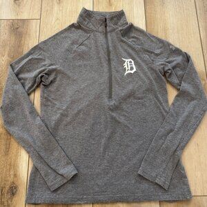 Under Armour MLB Women's XS Detroit Tigers Grey Quarter Zip Long Sleeve Shirt